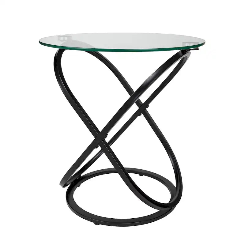 Table d'appoint ronde en verre trempé Danya B Galaxy
