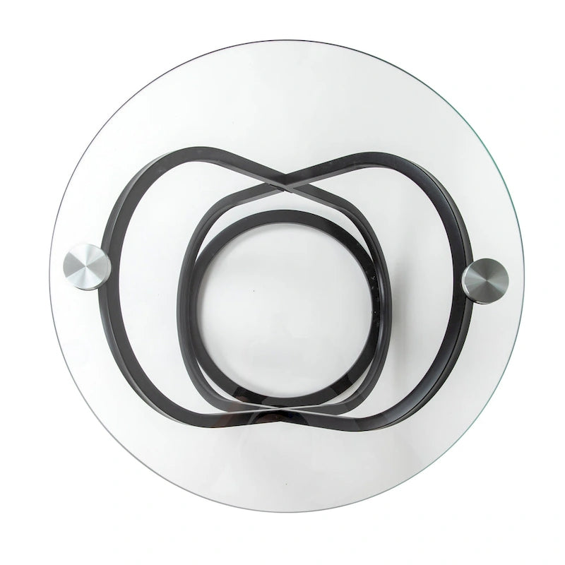 Table d'appoint ronde en verre trempé Danya B Galaxy