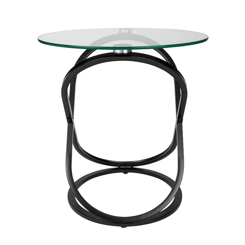 Table d'appoint ronde en verre trempé Danya B Galaxy