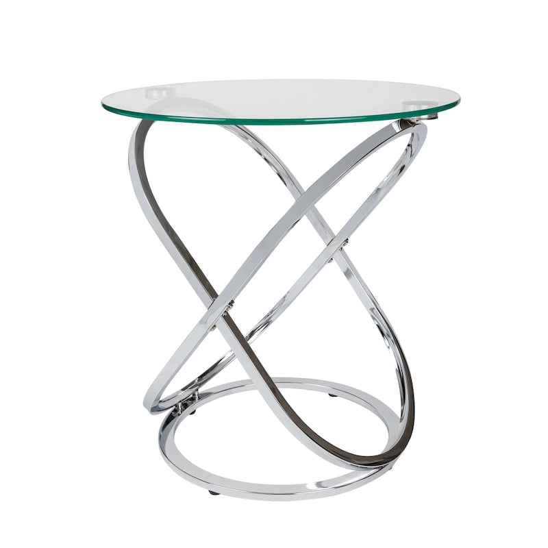 Table d'appoint ronde en verre trempé Danya B Galaxy