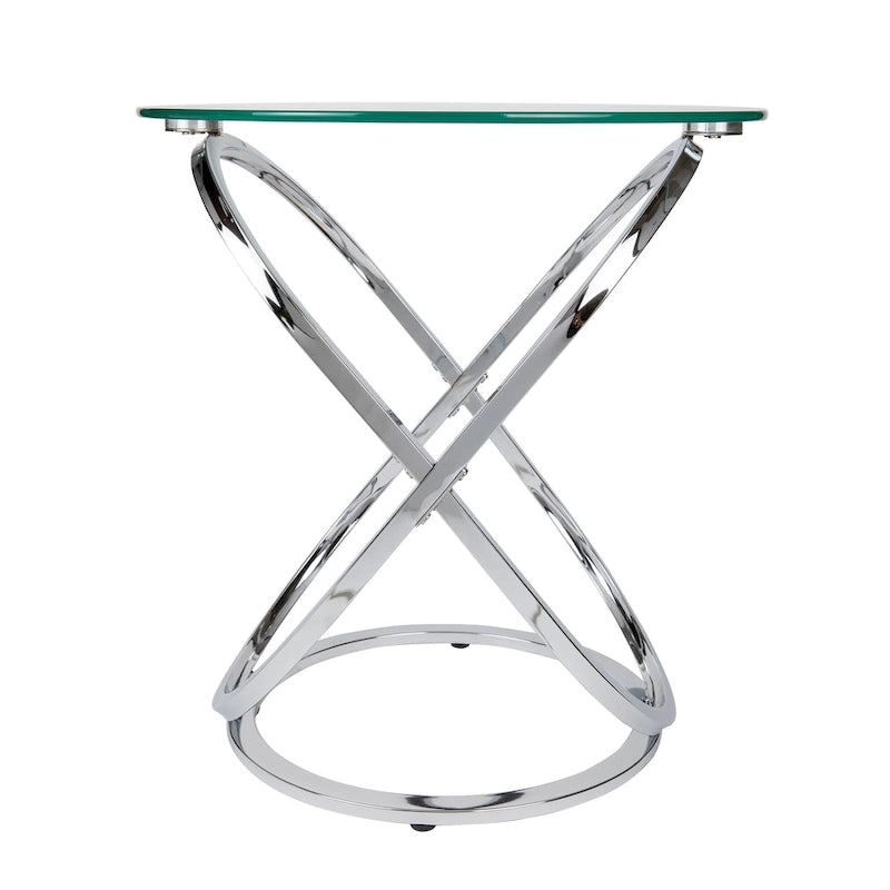 Table d'appoint ronde en verre trempé Danya B Galaxy