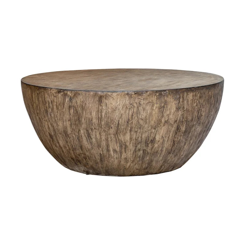 Table basse ronde en bois de noyer vieilli Uttermost Lark