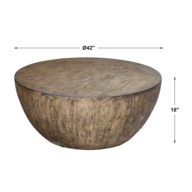 Table basse ronde en bois de noyer vieilli Uttermost Lark