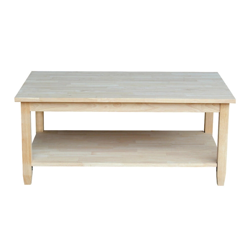 Table basse Solano en bois d'hévéa massif non fini