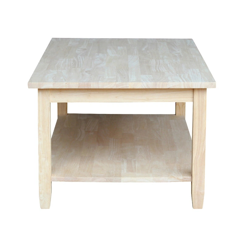 Table basse Solano en bois d'hévéa massif non fini
