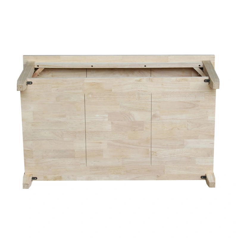 Table basse Solano en bois d'hévéa massif non fini
