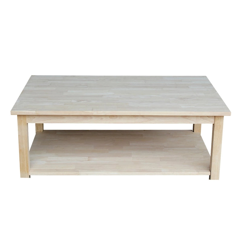 Table basse Solano en bois d'hévéa massif non fini