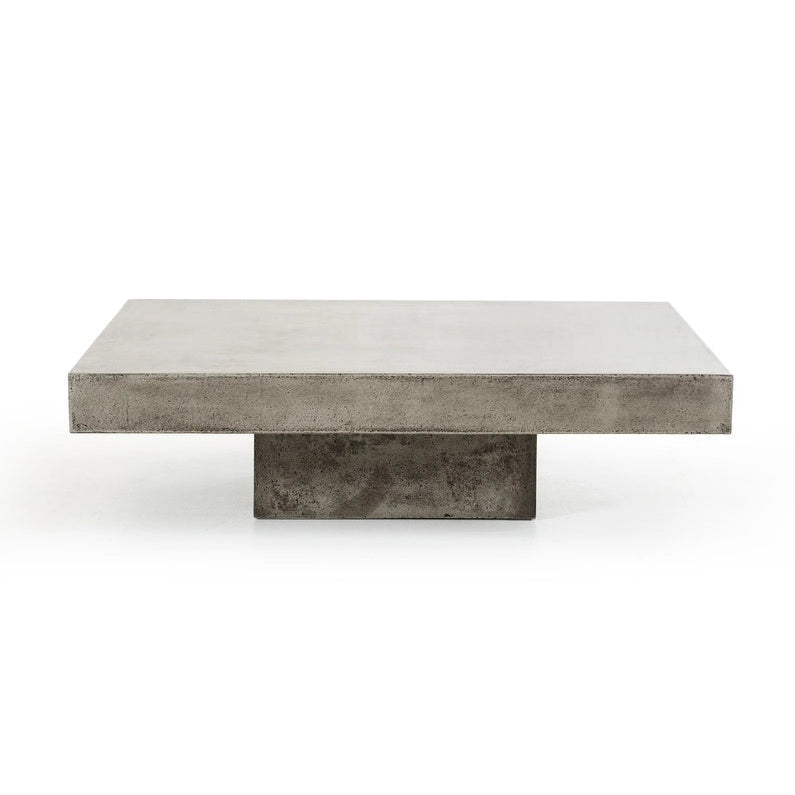 Table basse carrée moderne en béton gris 43 - 12 H x 43 L x 43 P