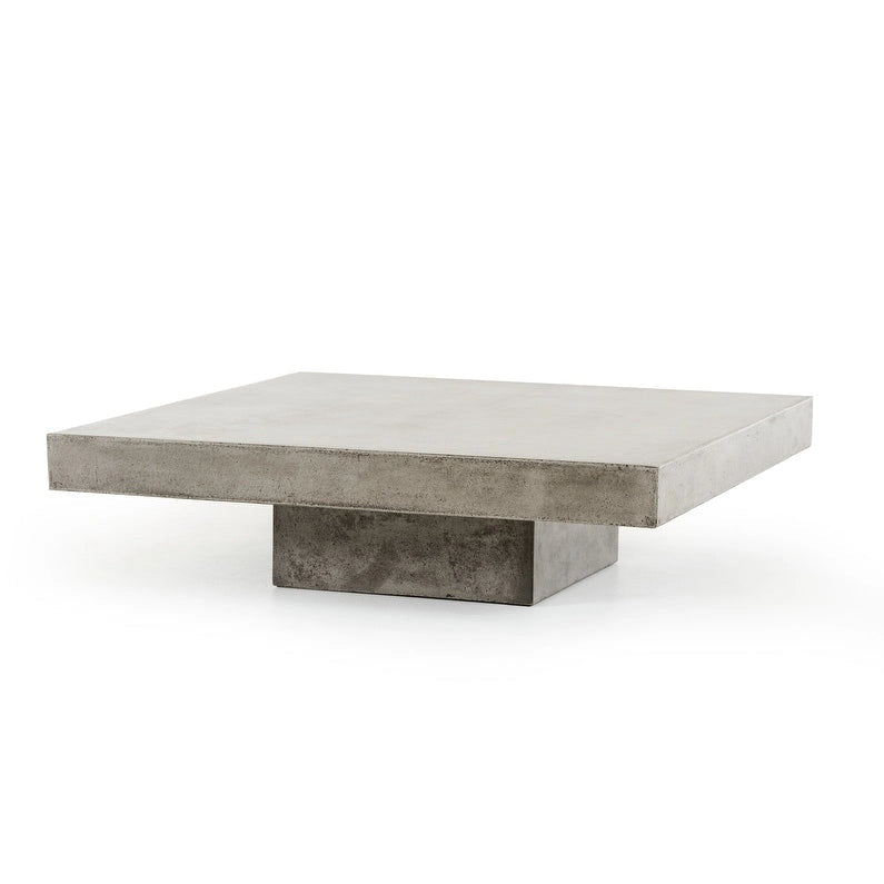Table basse carrée moderne en béton gris 43 - 12 H x 43 L x 43 P