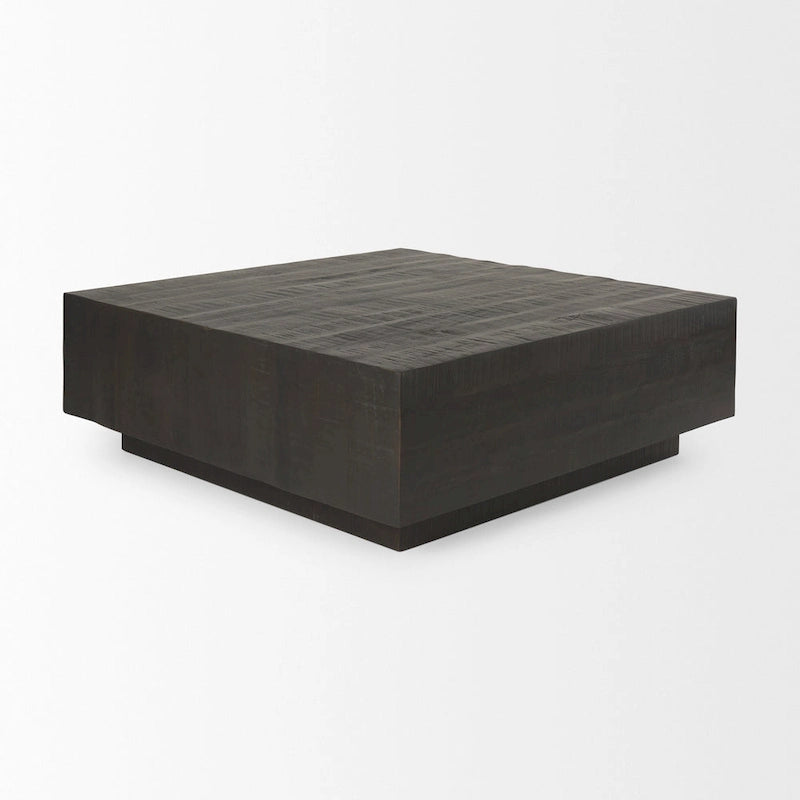 Table basse flottante carrée en bois massif Hayden