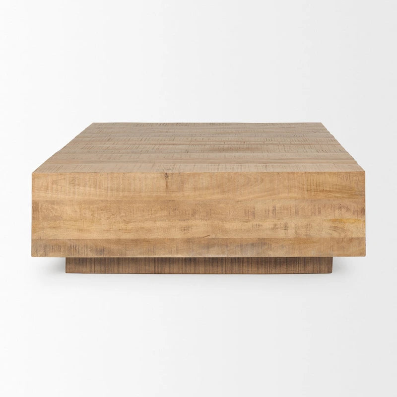 Table basse flottante carrée en bois massif Hayden