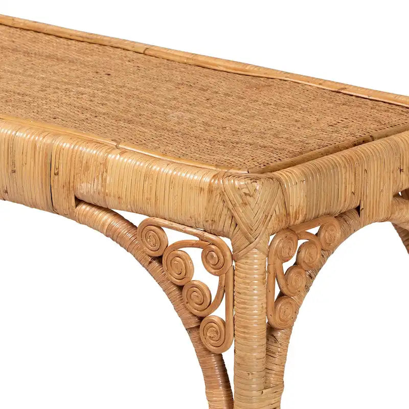 Table console en rotin miel clair bali & pari Ramona Modern Bohemian