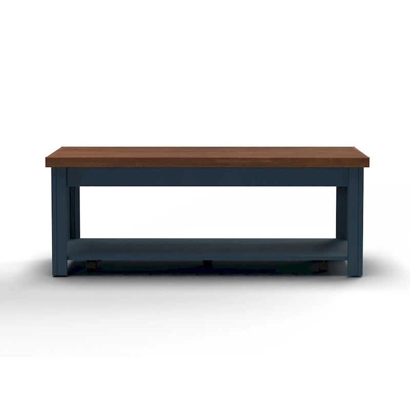 Table basse Bridgevine Home Nantucket 48 pouces, aucun assemblage requis, denim bleu et whisky