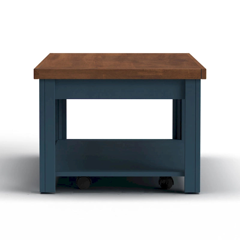 Table basse Bridgevine Home Nantucket 48 pouces, aucun assemblage requis, denim bleu et whisky