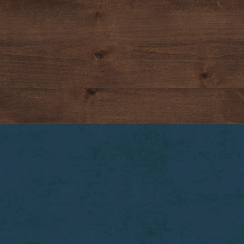 Table basse Bridgevine Home Nantucket 48 pouces, aucun assemblage requis, denim bleu et whisky