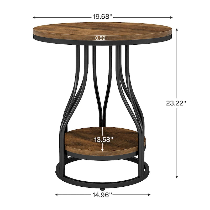 Table d'appoint ronde blanc or Table de bout à 2 niveaux Table de chevet moderne Petite table d'appoint avec rangement pour salon