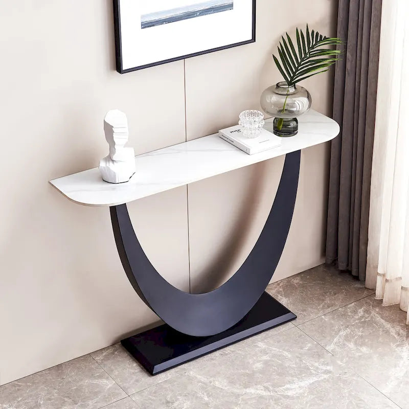 Console moderne, Design aux formes exquises, Cadre en métal avec patins réglables pour entrée