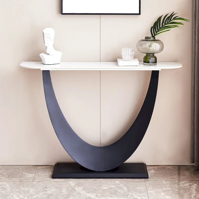 Console moderne, Design aux formes exquises, Cadre en métal avec patins réglables pour entrée