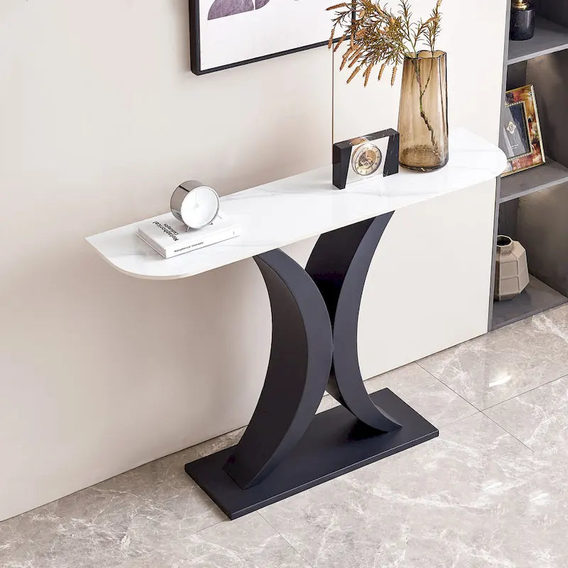 Console moderne, Design aux formes exquises, Cadre en métal avec patins réglables pour entrée