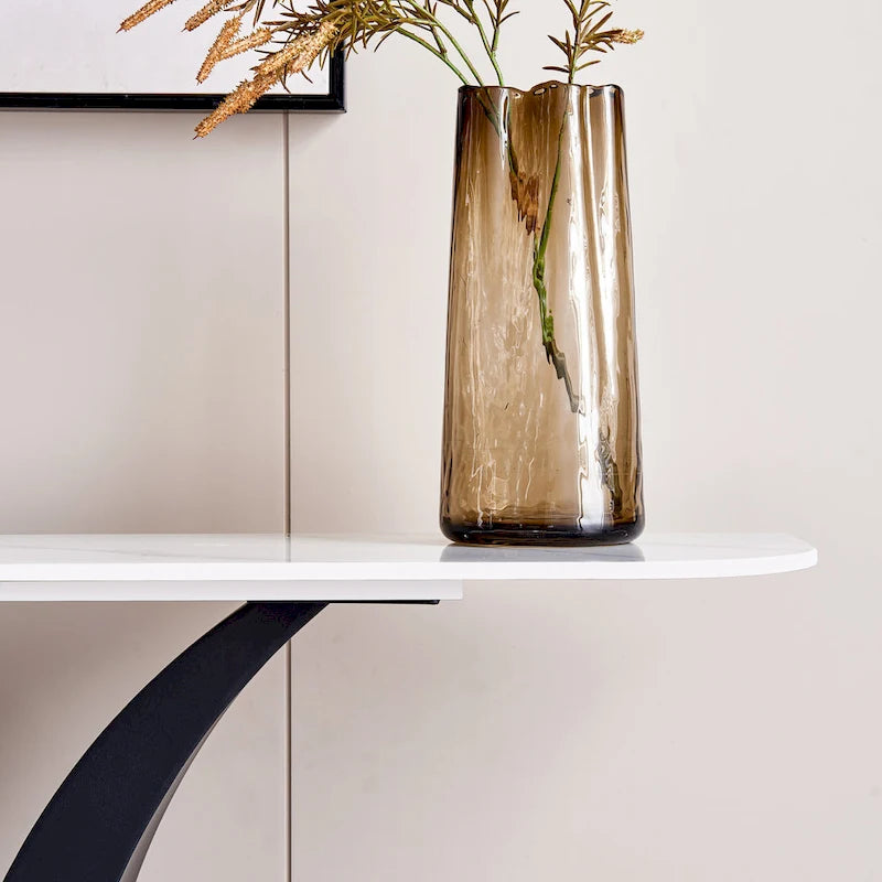 Console moderne, Design aux formes exquises, Cadre en métal avec patins réglables pour entrée