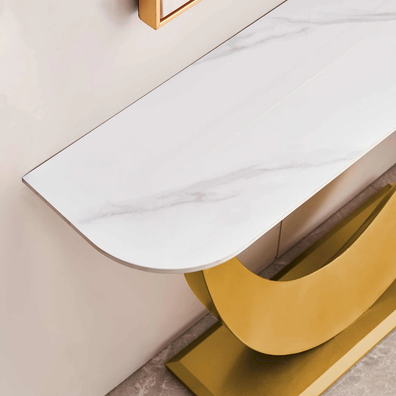 Console moderne, Design aux formes exquises, Cadre en métal avec patins réglables pour entrée