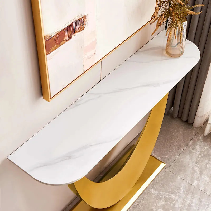 Console moderne, Design aux formes exquises, Cadre en métal avec patins réglables pour entrée