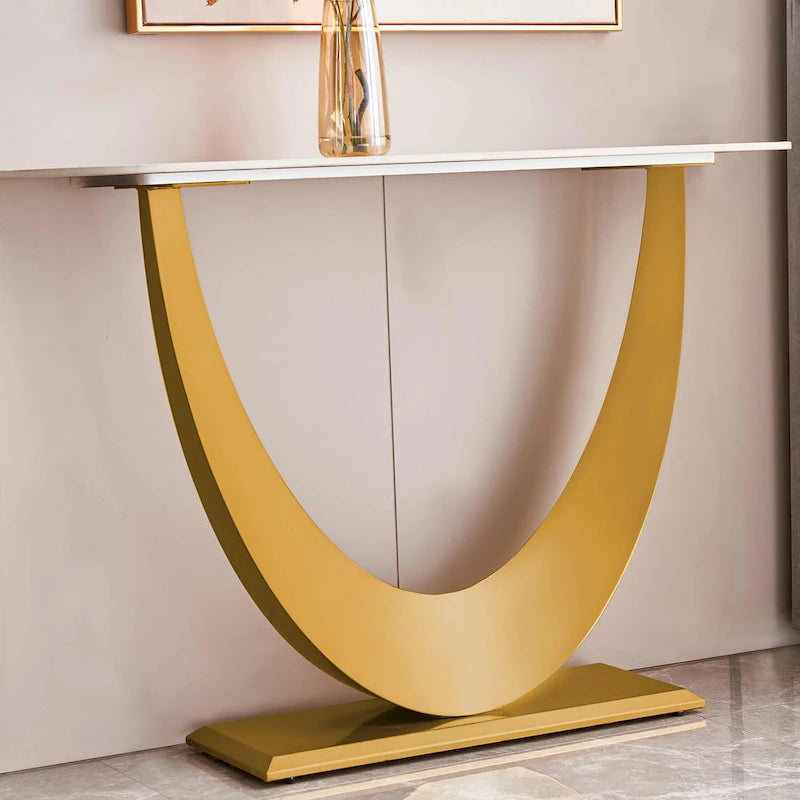 Console moderne, Design aux formes exquises, Cadre en métal avec patins réglables pour entrée