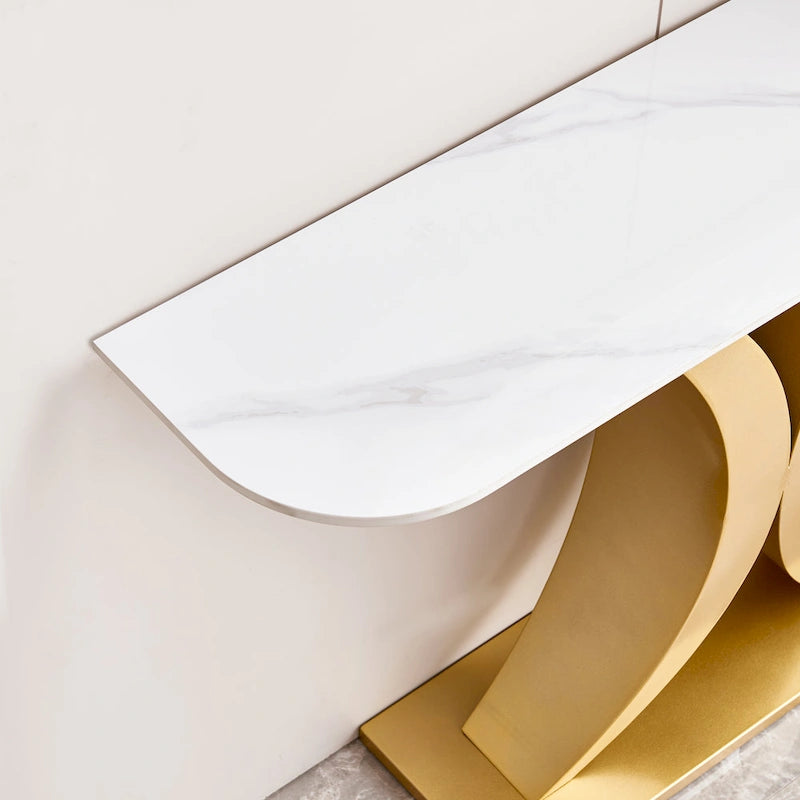 Console moderne, Design aux formes exquises, Cadre en métal avec patins réglables pour entrée