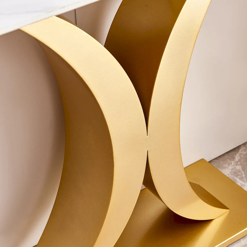 Console moderne, Design aux formes exquises, Cadre en métal avec patins réglables pour entrée