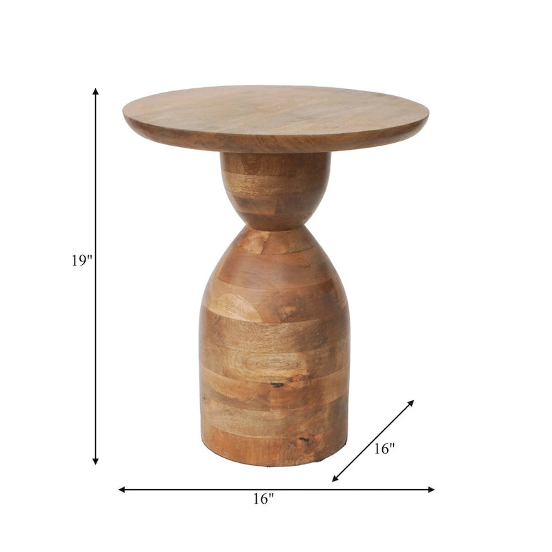 Sagebrook Home Table d'appoint sablier en bois de manguier - 16 x 16 x 19