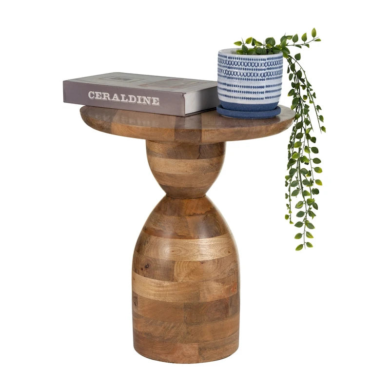 Sagebrook Home Table d'appoint sablier en bois de manguier - 16 x 16 x 19