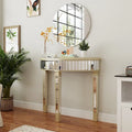 Console demi-lune miroir argenté Table de canapé – 35,4x31,6 pouces