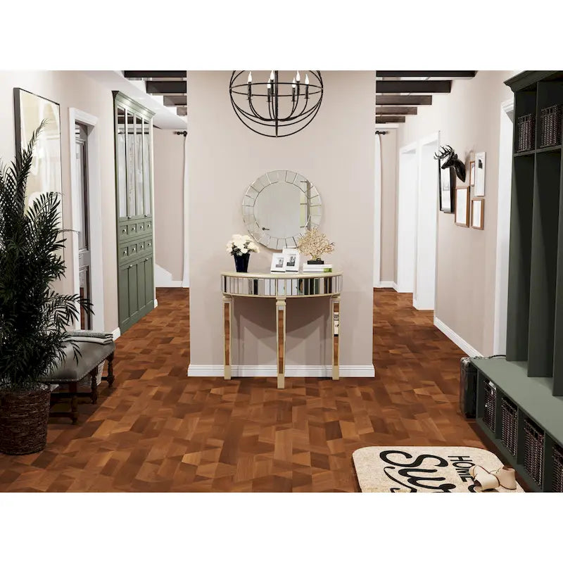 Console demi-lune miroir argenté Table de canapé – 35,4x31,6 pouces