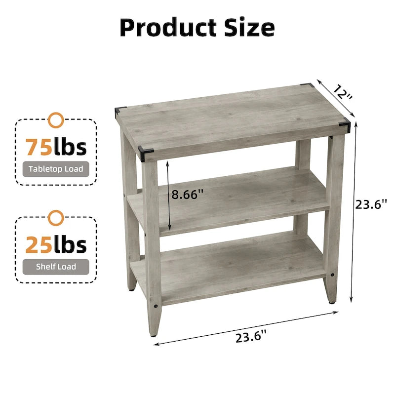 Table d'appoint rustique à 3 niveaux pour ferme