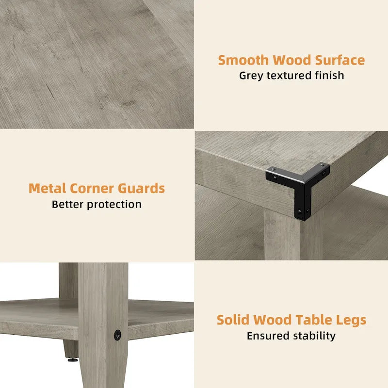 Table d'appoint rustique à 3 niveaux pour ferme