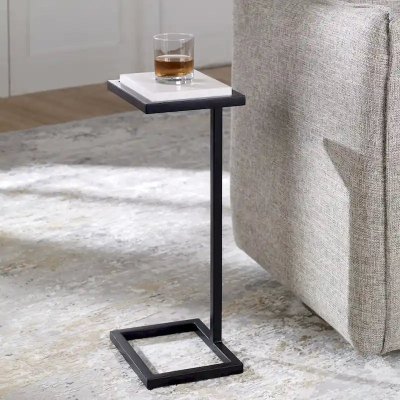 Table d'appoint Martini blanche - 8P x 10L x 23H