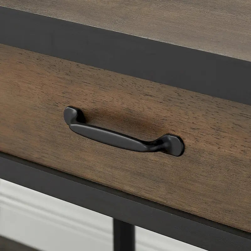 Table d'appoint Art Leon Mid-century en bois avec tiroir