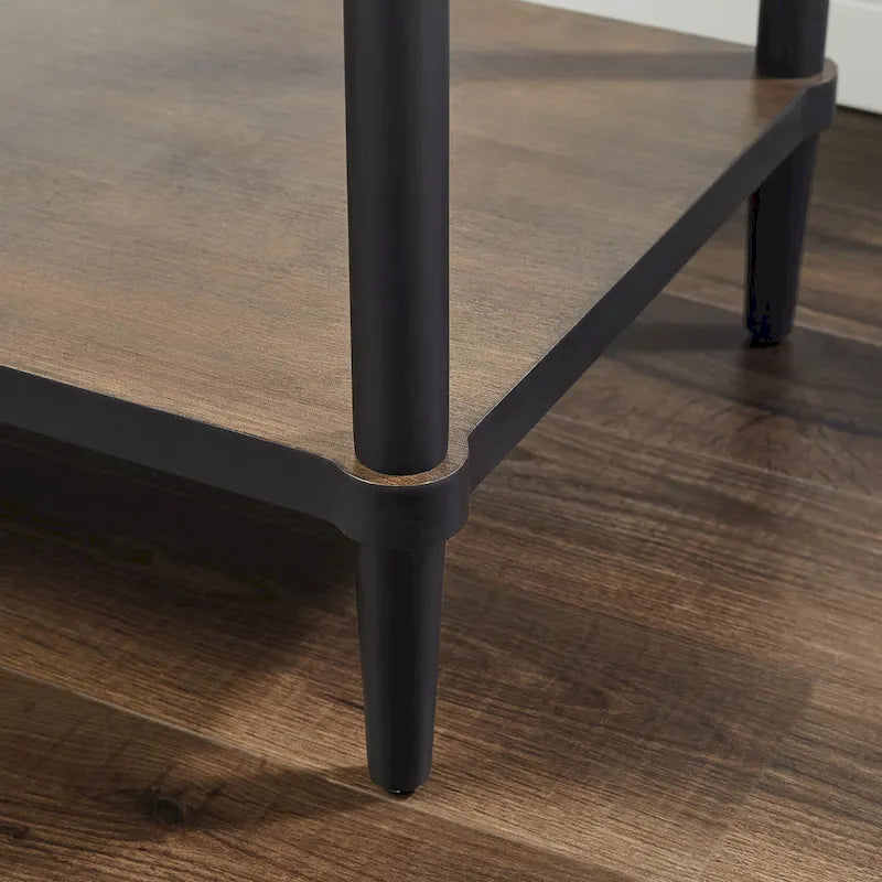 Table d'appoint Art Leon Mid-century en bois avec tiroir
