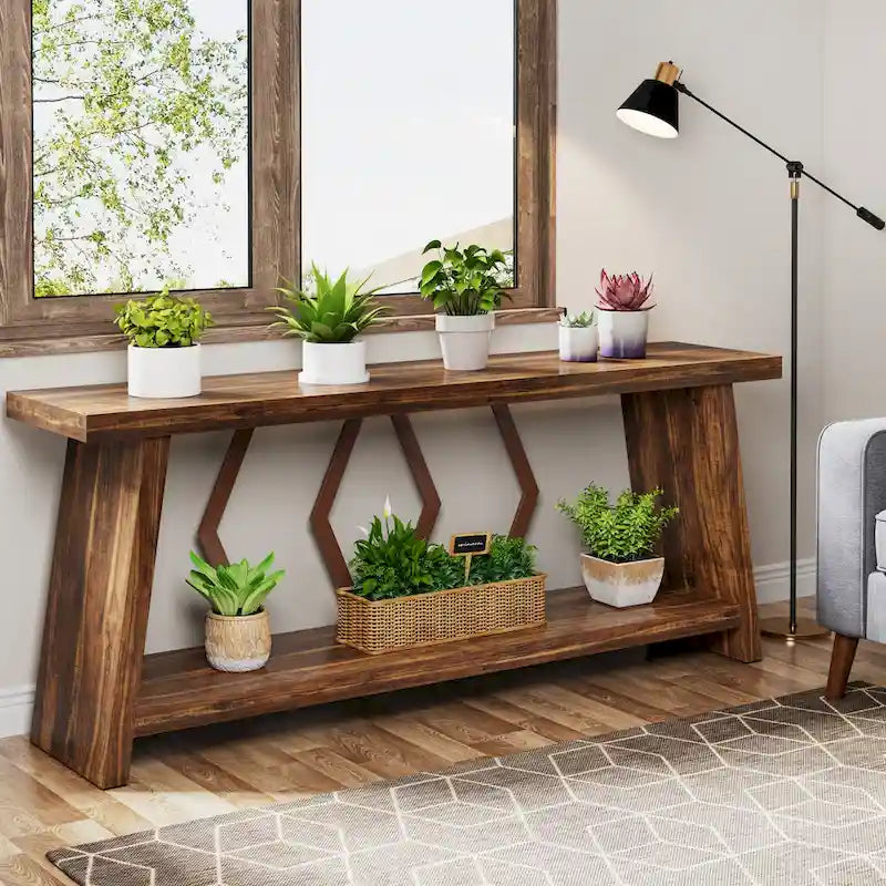 Table console de canapé de 180 cm avec rangement pour entrée et salon