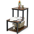 Costway Table d'appoint à 3 niveaux Table de chevet avec étagère de rangement pour
