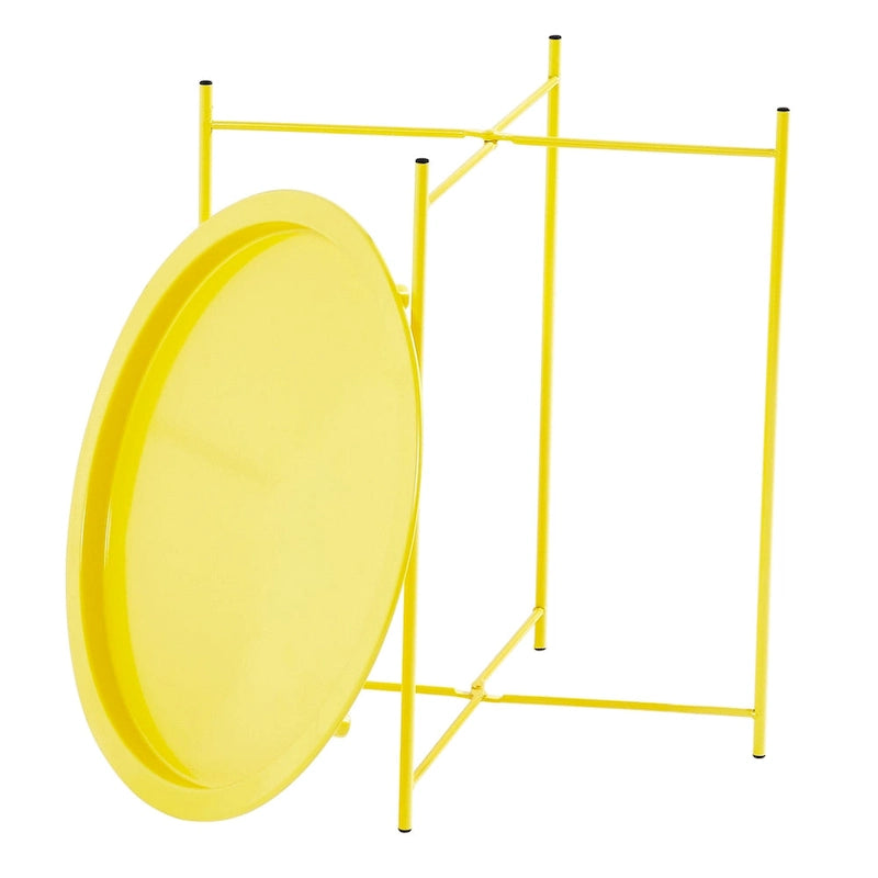 Table d'appoint/de chevet VECELO, ronde, pliante, en métal, antirouille et étanche, pour l'extérieur, le salon, la chambre à coucher, tables de nuit