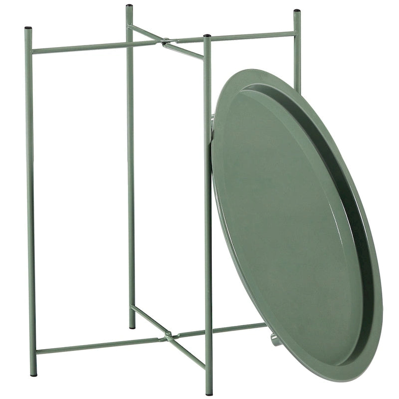 Table d'appoint/de chevet VECELO, ronde, pliante, en métal, antirouille et étanche, pour l'extérieur, le salon, la chambre à coucher, tables de nuit