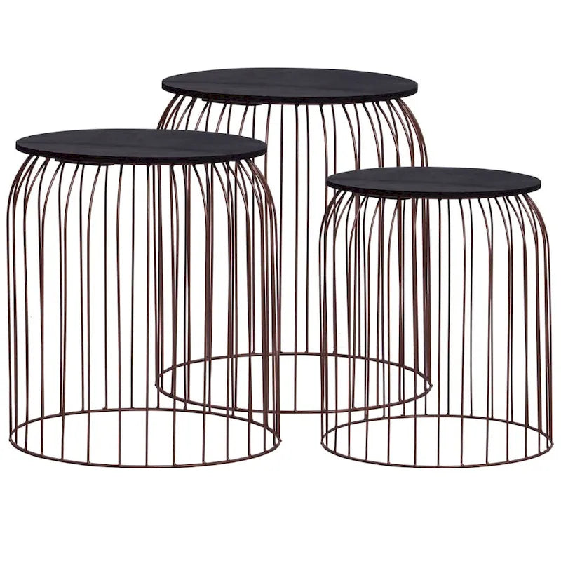 vidaXL Tables basses 3 pcs Cuivre