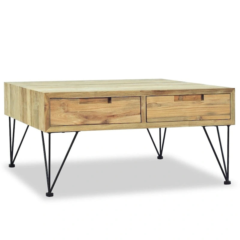 vidaXL Table basse 80x80x40 cm teck massif