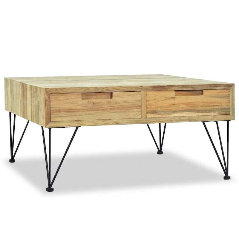 vidaXL Table basse 80x80x40 cm teck massif