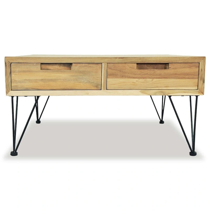 vidaXL Table basse 80x80x40 cm teck massif