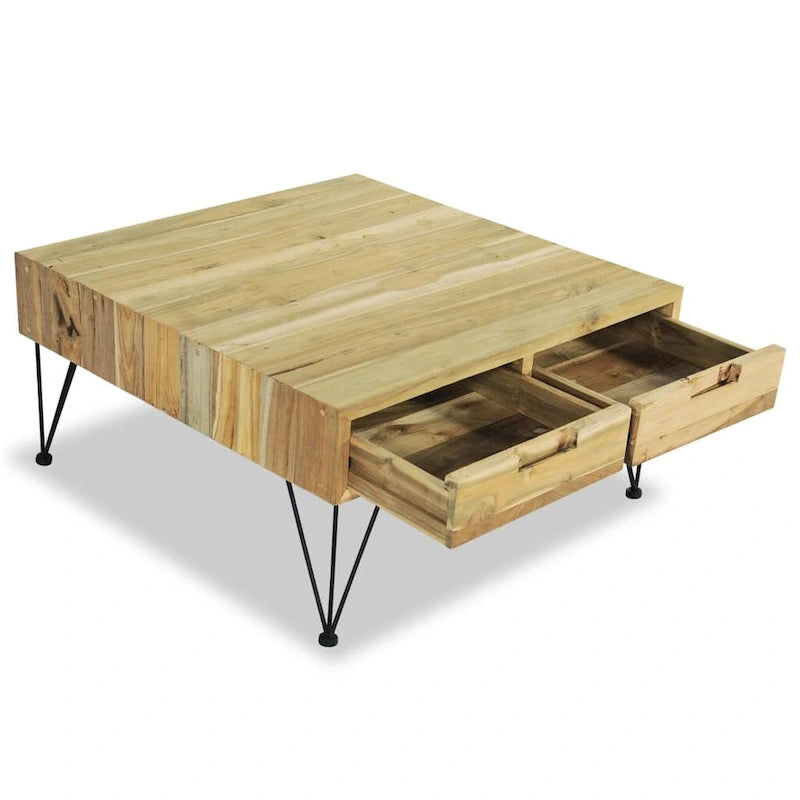 vidaXL Table basse 80x80x40 cm teck massif
