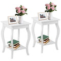Lot de 2 tables d'appoint avec étagère – 40,6 x 40,6 x 61 cm (L x l x H)