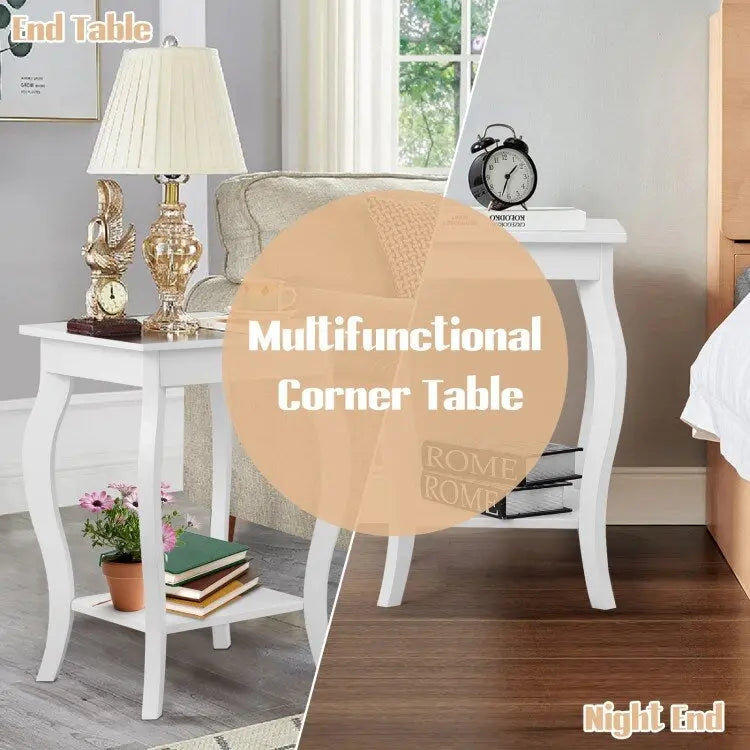 Lot de 2 tables d'appoint avec étagère – 40,6 x 40,6 x 61 cm (L x l x H)