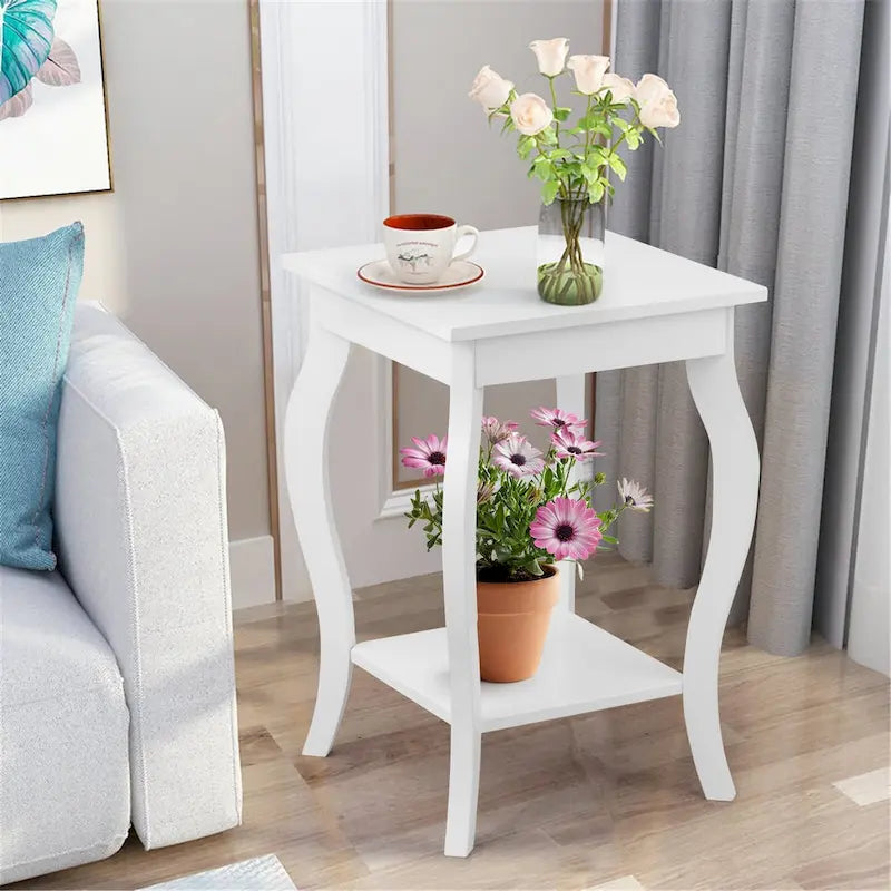 Lot de 2 tables d'appoint avec étagère – 40,6 x 40,6 x 61 cm (L x l x H)
